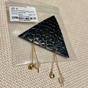 Luv AJ Gold Coil Threader Earrings